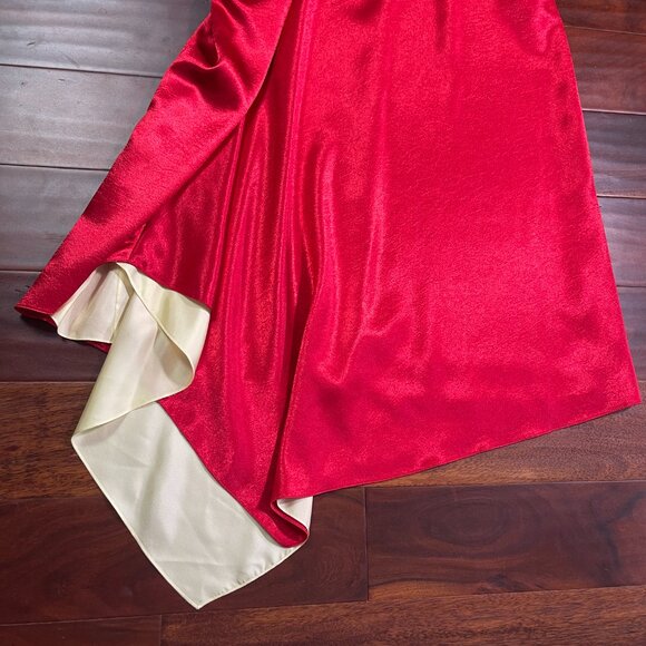 Auc Sies Marjan Farrah Liquid Satin Red dress 4 - Picture 13 of 14